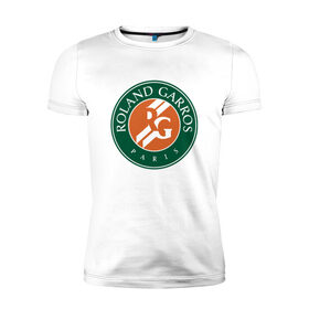 Мужская футболка премиум с принтом Roland Garros в Петрозаводске, 92% хлопок, 8% лайкра | приталенный силуэт, круглый вырез ворота, длина до линии бедра, короткий рукав | paristennis | roland garros