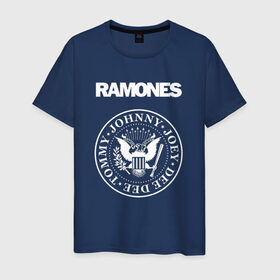 Мужская футболка хлопок с принтом Ramones в Петрозаводске, 100% хлопок | прямой крой, круглый вырез горловины, длина до линии бедер, слегка спущенное плечо. | joey ramone | punk | ramones | панк | рамонес