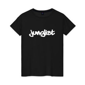 Женская футболка хлопок с принтом Junglist в Петрозаводске, 100% хлопок | прямой крой, круглый вырез горловины, длина до линии бедер, слегка спущенное плечо | 
