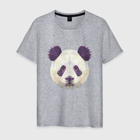 Мужская футболка хлопок с принтом Панда, Голова панды в Петрозаводске, 100% хлопок | прямой крой, круглый вырез горловины, длина до линии бедер, слегка спущенное плечо. | панда