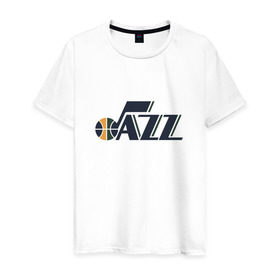 Мужская футболка хлопок с принтом NBA Utah Jazz в Петрозаводске, 100% хлопок | прямой крой, круглый вырез горловины, длина до линии бедер, слегка спущенное плечо. | jazz | nba | utah | баскетбол | джазз | нба | юта