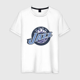 Мужская футболка хлопок с принтом NBA Utah Jazz в Петрозаводске, 100% хлопок | прямой крой, круглый вырез горловины, длина до линии бедер, слегка спущенное плечо. | jazz | nba | nba utah jazz basketballбаскетбол | utah | нба | спорт