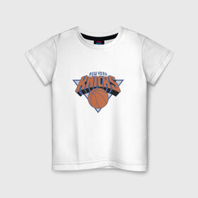 Детская футболка хлопок с принтом NBA NEW YORK Knicks в Петрозаводске, 100% хлопок | круглый вырез горловины, полуприлегающий силуэт, длина до линии бедер | knicks | nba | nba new york knicks 2015 basketballбаскетбол | new york