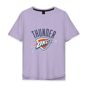 Мужская футболка хлопок Oversize с принтом NBA OKLAHOMA THUNDER OKC в Петрозаводске, 100% хлопок | свободный крой, круглый ворот, “спинка” длиннее передней части | nba | nba thunder basketball 2015thunder | okc | oklahoma | баскетбол