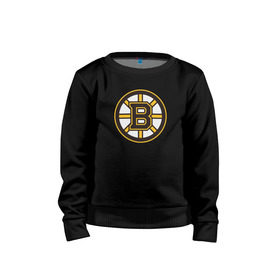 Детский свитшот хлопок с принтом Boston Bruins в Петрозаводске, 100% хлопок | круглый вырез горловины, эластичные манжеты, пояс и воротник | boston bruins | nhl | нхл | хоккей