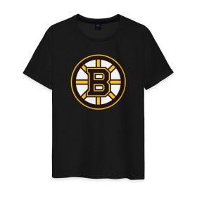 Мужская футболка хлопок с принтом Boston Bruins в Петрозаводске, 100% хлопок | прямой крой, круглый вырез горловины, длина до линии бедер, слегка спущенное плечо. | boston bruins | nhl | нхл | хоккей