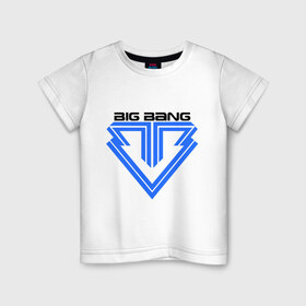 Детская футболка хлопок с принтом Big bang logo в Петрозаводске, 100% хлопок | круглый вырез горловины, полуприлегающий силуэт, длина до линии бедер | big bang | g dragon | k pop | биг бенг | кей поп | корея