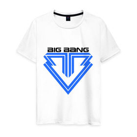 Мужская футболка хлопок с принтом Big bang logo в Петрозаводске, 100% хлопок | прямой крой, круглый вырез горловины, длина до линии бедер, слегка спущенное плечо. | big bang | g dragon | k pop | биг бенг | кей поп | корея