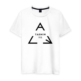 Мужская футболка хлопок с принтом Taemin в Петрозаводске, 100% хлопок | прямой крой, круглый вырез горловины, длина до линии бедер, слегка спущенное плечо. | k pop | shinee | кей поп | корея | шайни