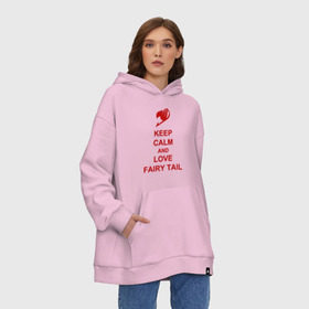 Худи SuperOversize хлопок с принтом Keep, calm, Fairy Tail в Петрозаводске, 70% хлопок, 30% полиэстер, мягкий начес внутри | карман-кенгуру, эластичная резинка на манжетах и по нижней кромке, двухслойный капюшон
 | fairy | keep | сохраняй спокойствие и люби хвост феи.хвост