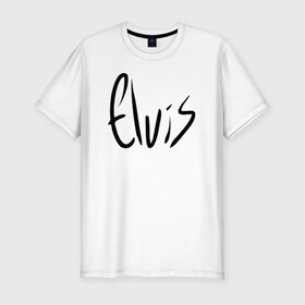 Мужская футболка премиум с принтом Elvis Aaron Presley в Петрозаводске, 92% хлопок, 8% лайкра | приталенный силуэт, круглый вырез ворота, длина до линии бедра, короткий рукав | elvis aaron presley элвис пресли