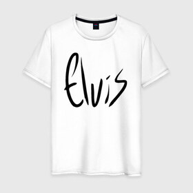 Мужская футболка хлопок с принтом Elvis Aaron Presley в Петрозаводске, 100% хлопок | прямой крой, круглый вырез горловины, длина до линии бедер, слегка спущенное плечо. | elvis aaron presley элвис пресли
