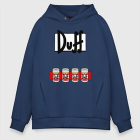 Мужское худи Oversize хлопок с принтом DUFF-MAN YYYYEAH в Петрозаводске, френч-терри — 70% хлопок, 30% полиэстер. Мягкий теплый начес внутри —100% хлопок | боковые карманы, эластичные манжеты и нижняя кромка, капюшон на магнитной кнопке | Тематика изображения на принте: duff man the simpsons симпсоны дафф