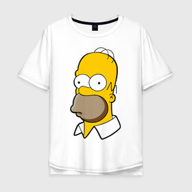 Мужская футболка хлопок Oversize с принтом Homer в Петрозаводске, 100% хлопок | свободный крой, круглый ворот, “спинка” длиннее передней части | homer simpson симпсоны барт гомер
