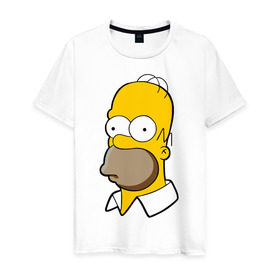 Мужская футболка хлопок с принтом Homer в Петрозаводске, 100% хлопок | прямой крой, круглый вырез горловины, длина до линии бедер, слегка спущенное плечо. | homer simpson симпсоны барт гомер