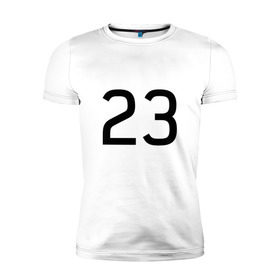 Мужская футболка премиум с принтом Number 23 Jordan, Lebron в Петрозаводске, 92% хлопок, 8% лайкра | приталенный силуэт, круглый вырез ворота, длина до линии бедра, короткий рукав | Тематика изображения на принте: jordan