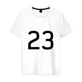 Мужская футболка хлопок с принтом Number 23 Jordan, Lebron в Петрозаводске, 100% хлопок | прямой крой, круглый вырез горловины, длина до линии бедер, слегка спущенное плечо. | jordan