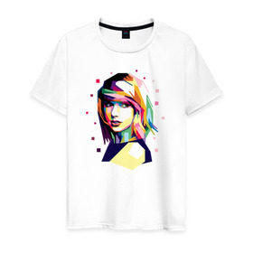 Мужская футболка хлопок с принтом Taylor Swift в Петрозаводске, 100% хлопок | прямой крой, круглый вырез горловины, длина до линии бедер, слегка спущенное плечо. | taylor swift | музыка | тэйлор свифт