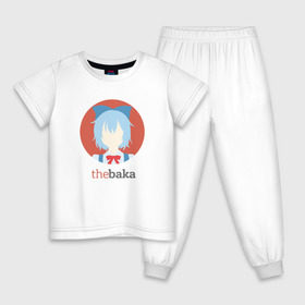 Детская пижама хлопок с принтом The Baka в Петрозаводске, 100% хлопок |  брюки и футболка прямого кроя, без карманов, на брюках мягкая резинка на поясе и по низу штанин
 | baka | cirno | бака | на макете изображена сырно | персонаж игры touhouсырно