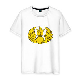Мужская футболка хлопок с принтом Воздушно-десантные войска в Петрозаводске, 100% хлопок | прямой крой, круглый вырез горловины, длина до линии бедер, слегка спущенное плечо. | 