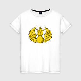 Женская футболка хлопок с принтом Воздушно-десантные войска в Петрозаводске, 100% хлопок | прямой крой, круглый вырез горловины, длина до линии бедер, слегка спущенное плечо | 