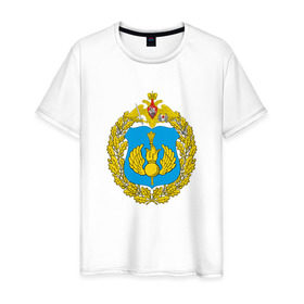 Мужская футболка хлопок с принтом Воздушно-десантные войска в Петрозаводске, 100% хлопок | прямой крой, круглый вырез горловины, длина до линии бедер, слегка спущенное плечо. | армия | военный | воздушно десантные войска | войска | вооруженные | силы | служба | эмблема