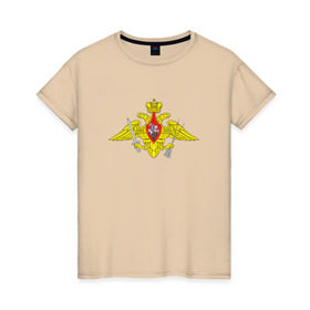 Женская футболка хлопок с принтом РВСН средняя в Петрозаводске, 100% хлопок | прямой крой, круглый вырез горловины, длина до линии бедер, слегка спущенное плечо | армия | военный | войска | вооруженные | рвсн средняя | силы | служба | эмблема