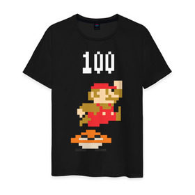 Мужская футболка хлопок с принтом Mario в Петрозаводске, 100% хлопок | прямой крой, круглый вырез горловины, длина до линии бедер, слегка спущенное плечо. | nintendo | марио | нинтендо