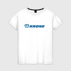 Женская футболка хлопок с принтом Krone в Петрозаводске, 100% хлопок | прямой крой, круглый вырез горловины, длина до линии бедер, слегка спущенное плечо | 