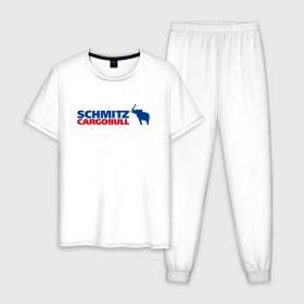 Мужская пижама хлопок с принтом Schmitz в Петрозаводске, 100% хлопок | брюки и футболка прямого кроя, без карманов, на брюках мягкая резинка на поясе и по низу штанин
 | 