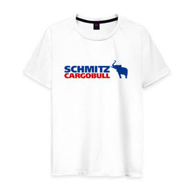 Мужская футболка хлопок с принтом Schmitz в Петрозаводске, 100% хлопок | прямой крой, круглый вырез горловины, длина до линии бедер, слегка спущенное плечо. | Тематика изображения на принте: 