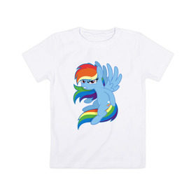 Детская футболка хлопок с принтом Rainbow Dash Angry в Петрозаводске, 100% хлопок | круглый вырез горловины, полуприлегающий силуэт, длина до линии бедер | friendship is magic | my little pony | rainbow dash