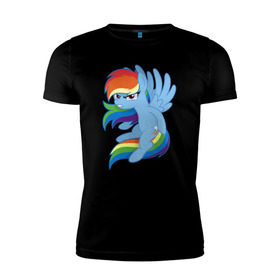 Мужская футболка премиум с принтом Rainbow Dash Angry в Петрозаводске, 92% хлопок, 8% лайкра | приталенный силуэт, круглый вырез ворота, длина до линии бедра, короткий рукав | friendship is magic | my little pony | rainbow dash