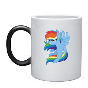 Кружка хамелеон с принтом Rainbow Dash Angry в Петрозаводске, керамика | меняет цвет при нагревании, емкость 330 мл | friendship is magic | my little pony | rainbow dash