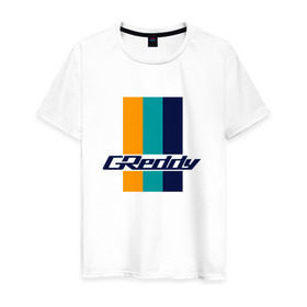 Мужская футболка хлопок с принтом Greddy в Петрозаводске, 100% хлопок | прямой крой, круглый вырез горловины, длина до линии бедер, слегка спущенное плечо. | greddy | jdm | jdm style