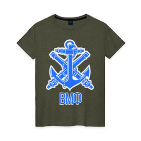 Женская футболка хлопок с принтом Военно-морской флот в Петрозаводске, 100% хлопок | прямой крой, круглый вырез горловины, длина до линии бедер, слегка спущенное плечо | андреевский | армия | вмф | военно морской | море | моряк | служба | флаг | флот | якорь