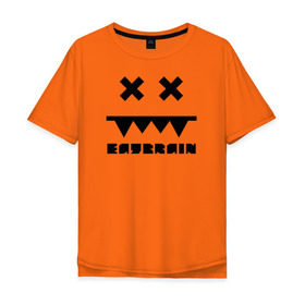Мужская футболка хлопок Oversize с принтом Eatbrain Logo в Петрозаводске, 100% хлопок | свободный крой, круглый ворот, “спинка” длиннее передней части | eatbrain | music | для любителей жирного neurofunk звучания.drum