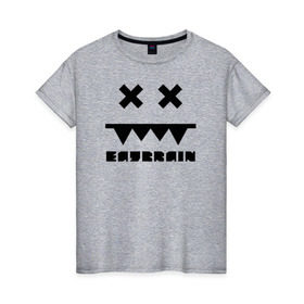 Женская футболка хлопок с принтом Eatbrain Logo в Петрозаводске, 100% хлопок | прямой крой, круглый вырез горловины, длина до линии бедер, слегка спущенное плечо | eatbrain | music | для любителей жирного neurofunk звучания.drum
