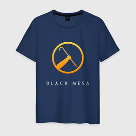 Мужская футболка хлопок с принтом BLACK MESA в Петрозаводске, 100% хлопок | прямой крой, круглый вырез горловины, длина до линии бедер, слегка спущенное плечо. | black mesa