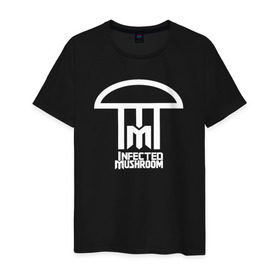 Мужская футболка хлопок с принтом Inficted Mushroom в Петрозаводске, 100% хлопок | прямой крой, круглый вырез горловины, длина до линии бедер, слегка спущенное плечо. | goa | infected mushroom | psytrance
