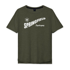 Мужская футболка хлопок Oversize с принтом Springfield isotopes в Петрозаводске, 100% хлопок | свободный крой, круглый ворот, “спинка” длиннее передней части | Тематика изображения на принте: springfield isotopes симпсоны simpsons homer