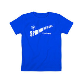 Детская футболка хлопок с принтом Springfield isotopes в Петрозаводске, 100% хлопок | круглый вырез горловины, полуприлегающий силуэт, длина до линии бедер | springfield isotopes симпсоны simpsons homer