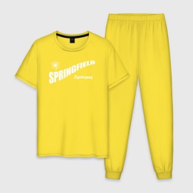 Мужская пижама хлопок с принтом Springfield isotopes в Петрозаводске, 100% хлопок | брюки и футболка прямого кроя, без карманов, на брюках мягкая резинка на поясе и по низу штанин
 | springfield isotopes симпсоны simpsons homer