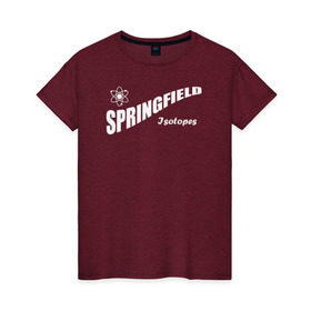 Женская футболка хлопок с принтом Springfield isotopes в Петрозаводске, 100% хлопок | прямой крой, круглый вырез горловины, длина до линии бедер, слегка спущенное плечо | springfield isotopes симпсоны simpsons homer