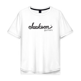 Мужская футболка хлопок Oversize с принтом Jackson logo в Петрозаводске, 100% хлопок | свободный крой, круглый ворот, “спинка” длиннее передней части | guitars | jackson | music | гитары | музыка