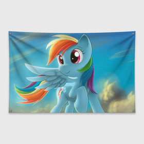 Флаг-баннер с принтом My littlle pony в Петрозаводске, 100% полиэстер | размер 67 х 109 см, плотность ткани — 95 г/м2; по краям флага есть четыре люверса для крепления | littlle | littlle pony | pony | пони