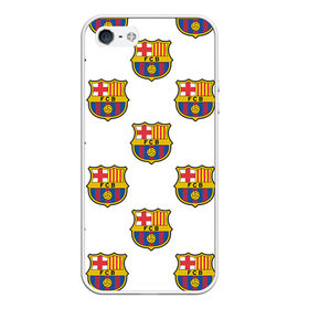Чехол для iPhone 5/5S матовый с принтом Барселона в Петрозаводске, Силикон | Область печати: задняя сторона чехла, без боковых панелей | barcelona | барса | барселона | спорт | фк | футбол