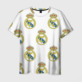 Мужская футболка 3D с принтом Real Madrid в Петрозаводске, 100% полиэфир | прямой крой, круглый вырез горловины, длина до линии бедер | Тематика изображения на принте: real madrid | реал мадрид | спорт | фк | футбол