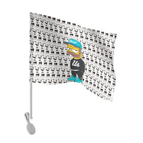 Флаг для автомобиля с принтом Барт Симпсон в Петрозаводске, 100% полиэстер | Размер: 30*21 см | bart |   |  bart simpson |  jo jo |  simpsons |  the simpsons |  симпсоны | барт | барт симпсон | джо джо