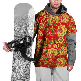 Накидка на куртку 3D с принтом Хохлома в Петрозаводске, 100% полиэстер |  | Тематика изображения на принте: роспись | узор